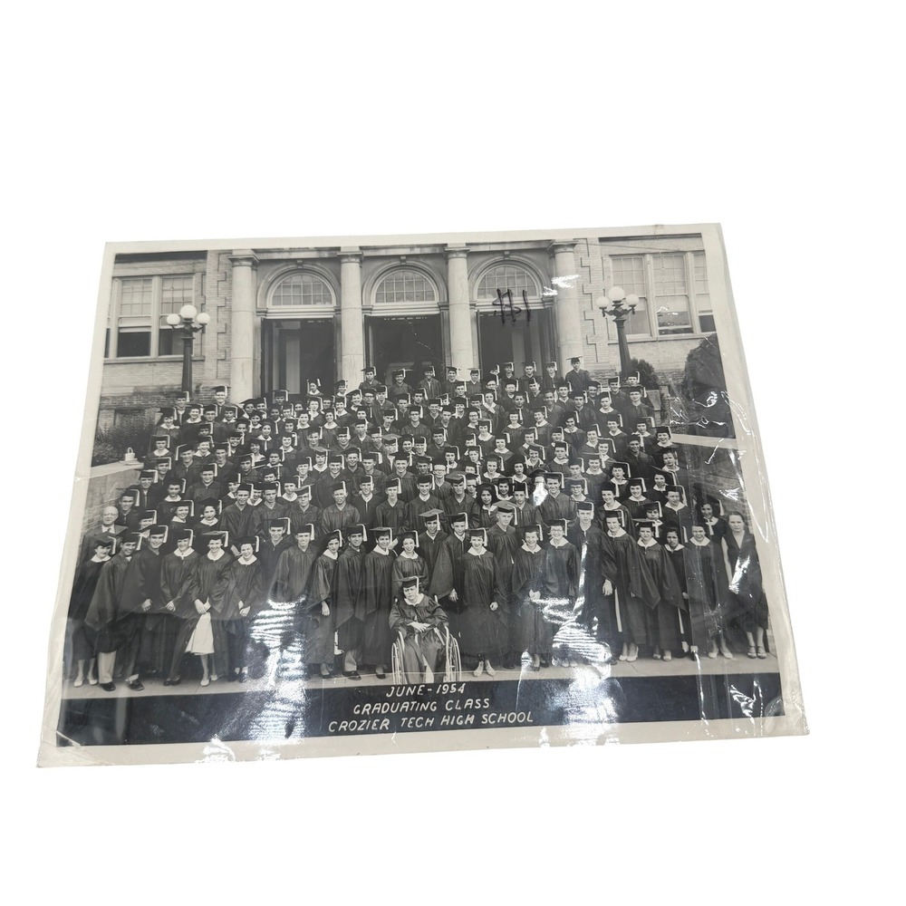 Crozier Tech High School Graduation Class Photo Large B&W June 1954 Dallas TX